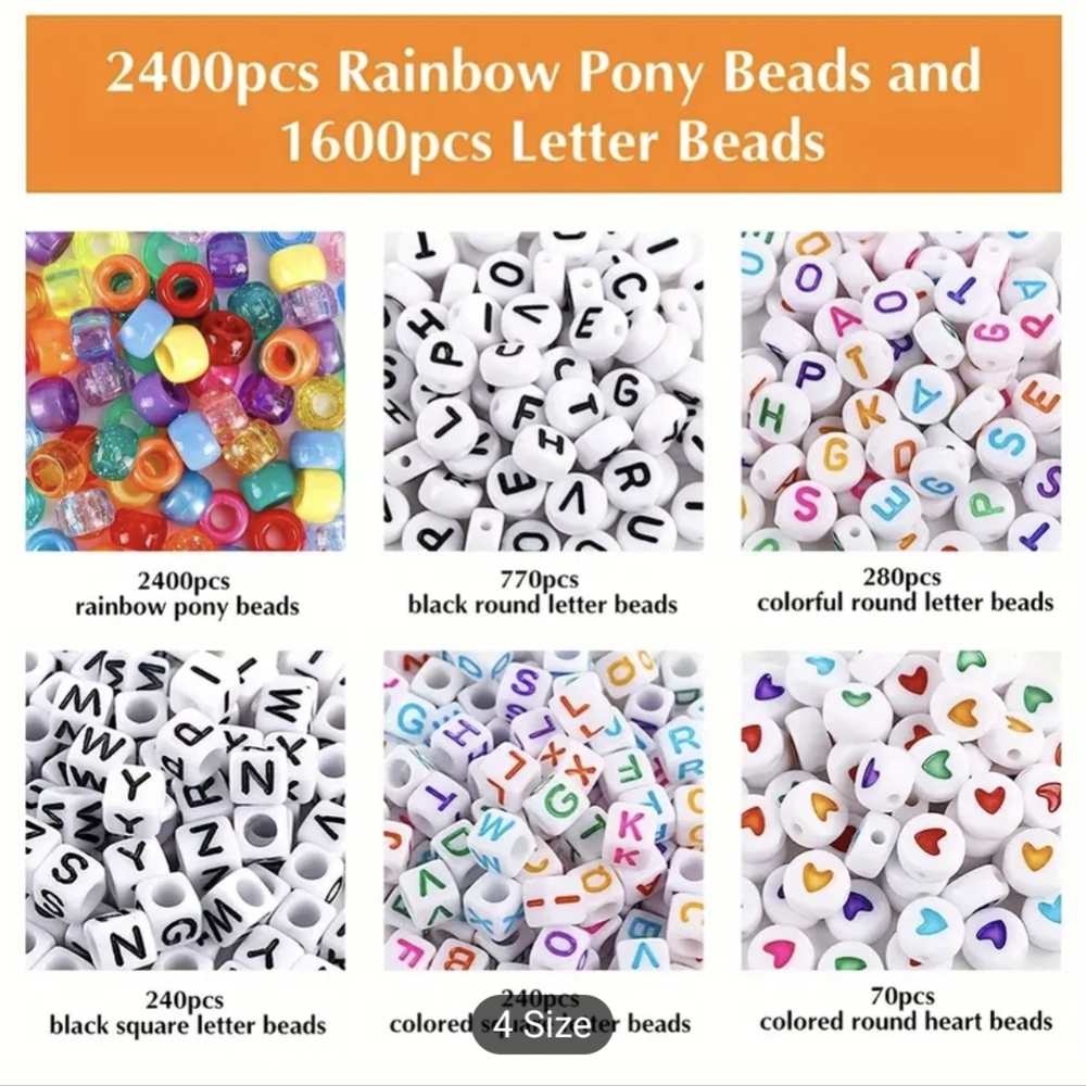 QUEFE 2350pcs, 64 Colors, Pony Beads for Bracelet Making Kit, Rainbow Kandi Bead - Picture 8 of 13